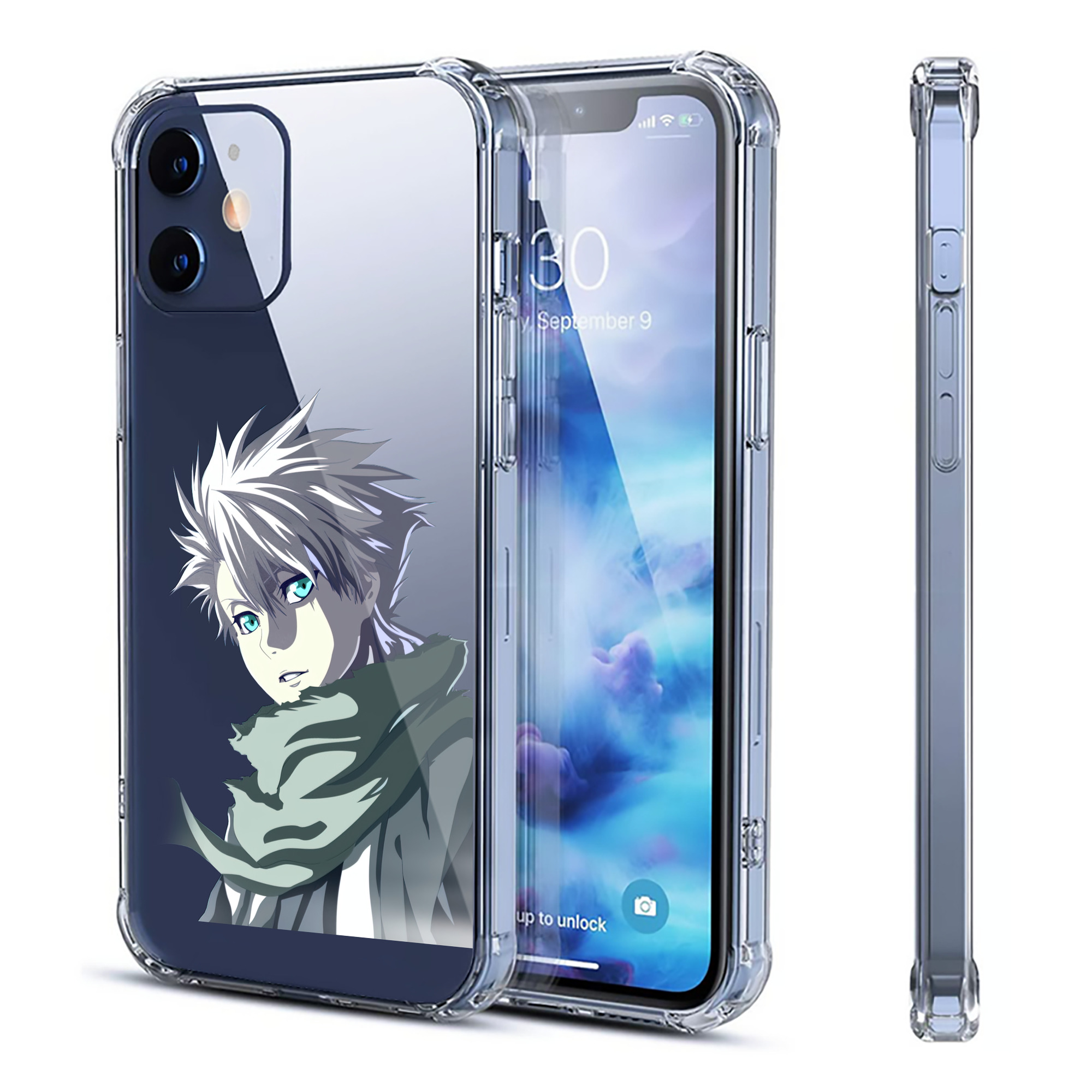 （画像用） ブリーチ 日番谷冬獅郎（ひつがや とうしろう） BLEACH Hitsugaya Toushirou 【iPhone 12シリーズ対応】透明スマホケース（クリアソフトケース）